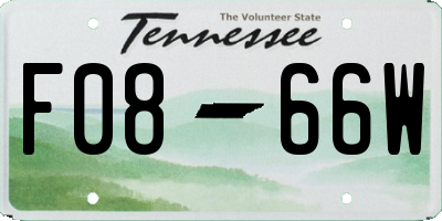 TN license plate F0866W