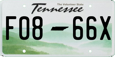 TN license plate F0866X