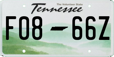 TN license plate F0866Z