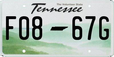 TN license plate F0867G