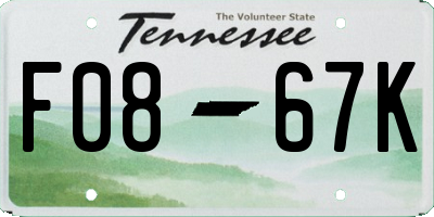 TN license plate F0867K