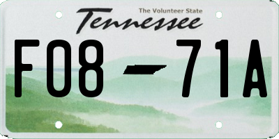 TN license plate F0871A