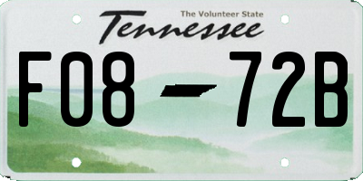 TN license plate F0872B