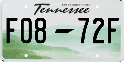 TN license plate F0872F
