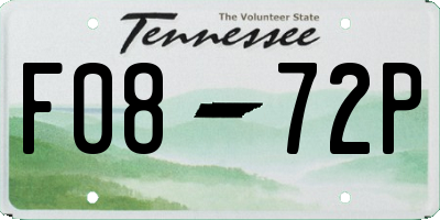 TN license plate F0872P