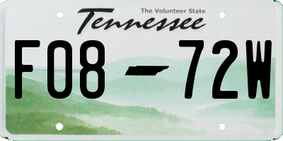 TN license plate F0872W