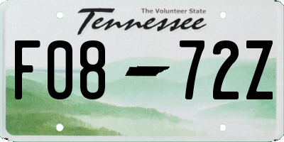 TN license plate F0872Z