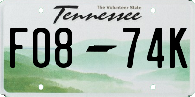 TN license plate F0874K
