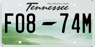 TN license plate F0874M
