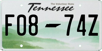 TN license plate F0874Z