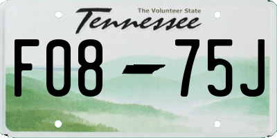 TN license plate F0875J