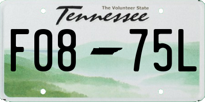 TN license plate F0875L