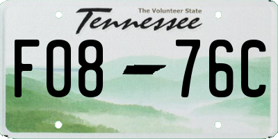 TN license plate F0876C
