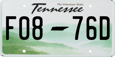 TN license plate F0876D