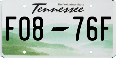 TN license plate F0876F
