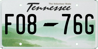 TN license plate F0876G