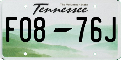 TN license plate F0876J