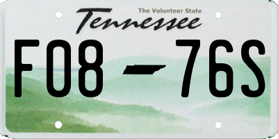 TN license plate F0876S