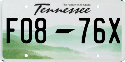 TN license plate F0876X