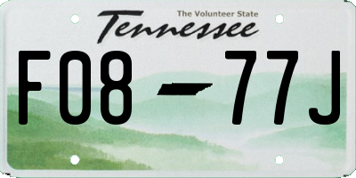 TN license plate F0877J