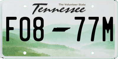 TN license plate F0877M