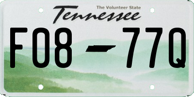 TN license plate F0877Q