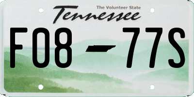 TN license plate F0877S