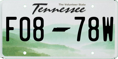 TN license plate F0878W