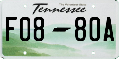 TN license plate F0880A