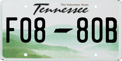 TN license plate F0880B