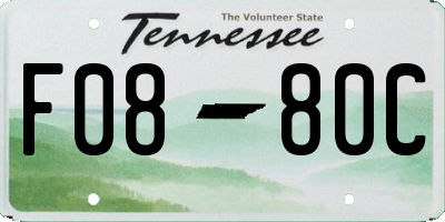 TN license plate F0880C
