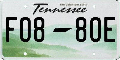 TN license plate F0880E