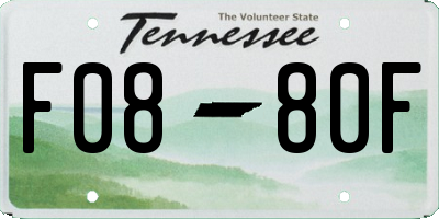 TN license plate F0880F