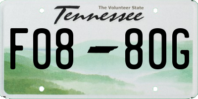 TN license plate F0880G