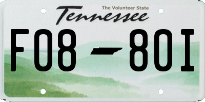 TN license plate F0880I