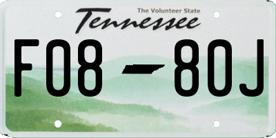 TN license plate F0880J