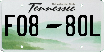 TN license plate F0880L