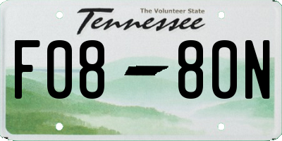 TN license plate F0880N