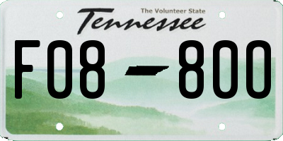 TN license plate F0880O