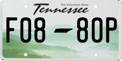 TN license plate F0880P