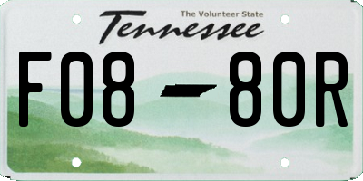 TN license plate F0880R