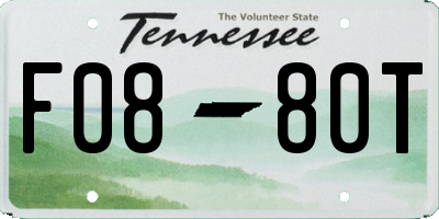 TN license plate F0880T