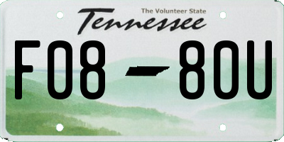 TN license plate F0880U