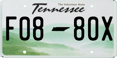 TN license plate F0880X