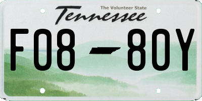 TN license plate F0880Y