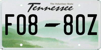 TN license plate F0880Z