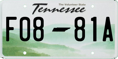 TN license plate F0881A