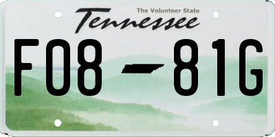 TN license plate F0881G