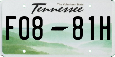 TN license plate F0881H