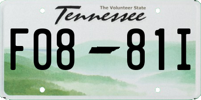 TN license plate F0881I